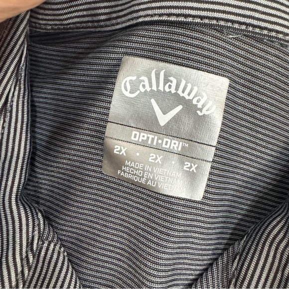 Callaway Men's Fine Line Stripe Gray Polo Shirt Short Sleeve - Picture 10 of 12